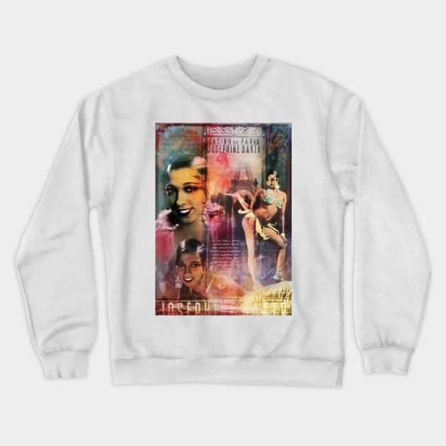 Collage Art Josephine Baker Crewneck Sweatshirt by Floral Your Life!